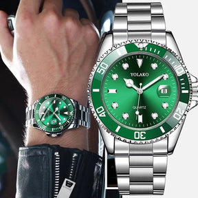 Fashion Watch Casual Clock Montre Homme Business Men Quartz Watch Calendar Green Water Wok Ghost Sport Men Wristwatch