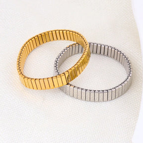 Fashion Stainless Steel 9mm Stretch Bangles For Men Simple Imitation Strap Bracelet Trendy Party Women Jewelry Accessories